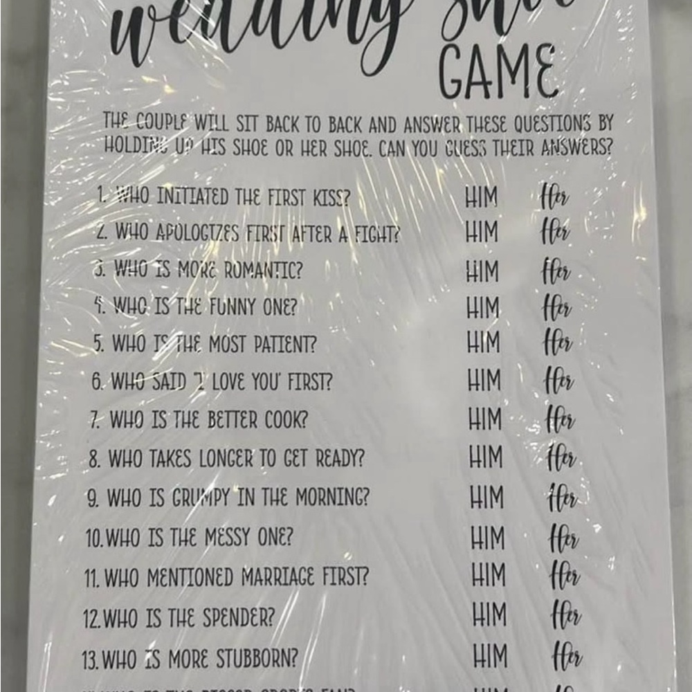 Wedding Shoe Game-24 pack